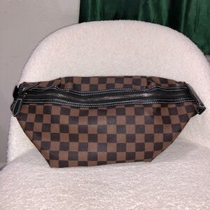 Checkered Brown Waist Bag